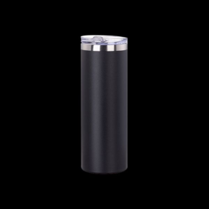 A black 20oz Skinny Tumbler