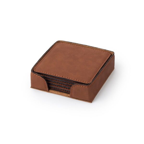 Close view of Saddle Collection Coasters Chestnut color