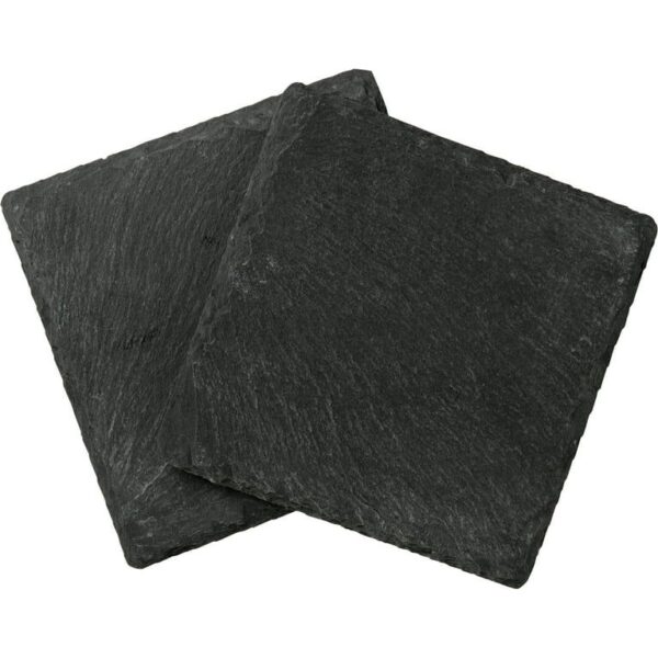 two square slate coasters